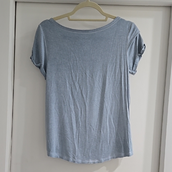 American Eagle Outfitters Blue Relaxed Tie Front Blouse - Picture 5 of 7